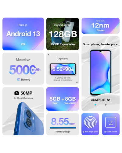 AGM NOTE N1: Blue 128GB - Your Perfect Companion!