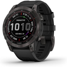 Смарт-годинник Garmin Fenix 7S Pro Sapphire Solar Carbon G. DLC Tit. with Black Band (010-02776-10/11)
