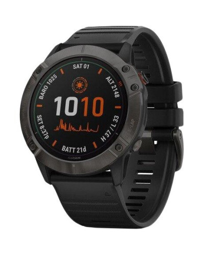 Спортивний годинник Garmin Fenix 6X Pro Solar Titanium Carbon Grey DLC with Black Band (010-02157-21)