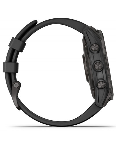 Смарт-годинник Garmin Fenix 7 Sapphire Solar Carbon Gray DLC Titanium with Black Band (010-02540-20/21)