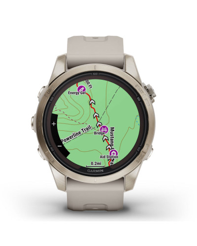 Смарт-годинник Garmin Fenix 7S Pro Sapphire Solar Soft Gold w. Light Sand Band (010-02776-14/15)