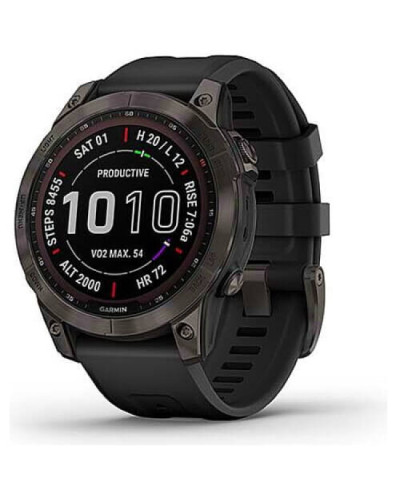 Смарт-годинник Garmin Fenix 7 Sapphire Solar Black DLC Titanium with Black Band (010-02540-34/35)