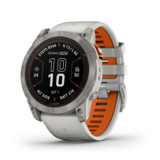 Смарт-годинник Garmin Fenix 7X Pro Sapphire Solar Titanium w. Fog Gray/Ember O. Band (010-02778-14/15)
