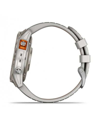 Смарт-годинник Garmin Fenix 7 Pro Sapphire Solar Titanium w. Fog Gray/Ember O. Band (010-02777-20/21)