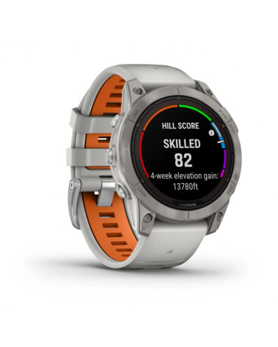 Смарт-годинник Garmin Fenix 7 Pro Sapphire Solar Titanium w. Fog Gray/Ember O. Band (010-02777-20/21)