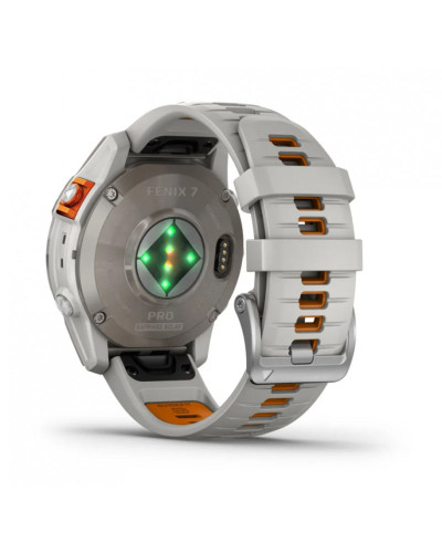 Смарт-годинник Garmin Fenix 7 Pro Sapphire Solar Titanium w. Fog Gray/Ember O. Band (010-02777-20/21)