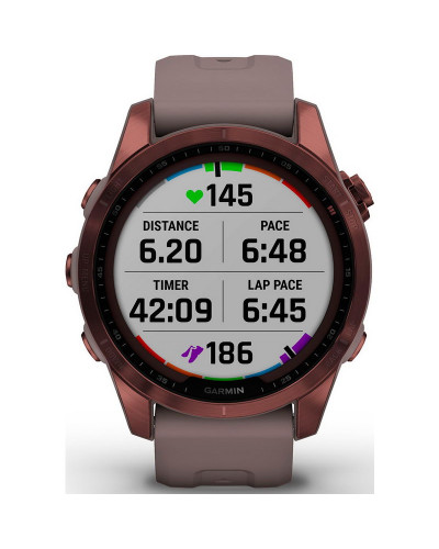 Смарт-годинник Garmin Fenix 7S Sapphire Solar Dark Bronze Titanium w. Shale G. Band (010-02539-28/29)