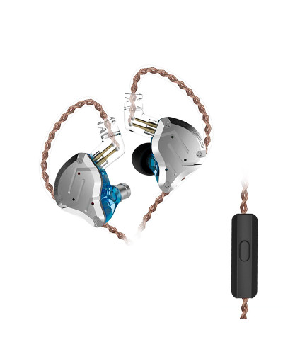 Навушники KZ ZS10 Pro з мікрофоном blue