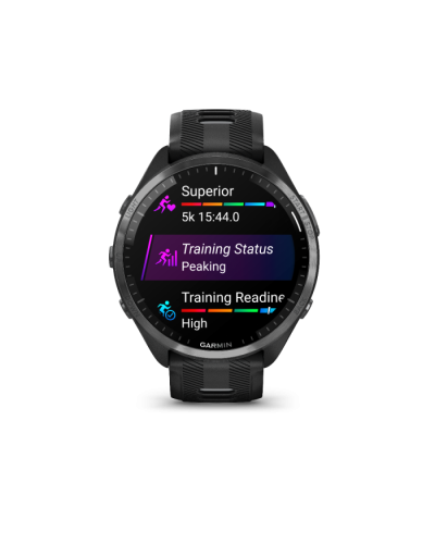 Спортивний годинник Garmin Forerunner 965 Carbon Gray Titanium Bezel w. Blk Case and Blk/Powder Gray S. Band (010-02809-00/10/8