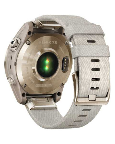 Смарт-годинник Garmin Fenix 7S Sapphire Solar Cream G. Titanium w. Cream H. Nylon Band (010-02539-39)