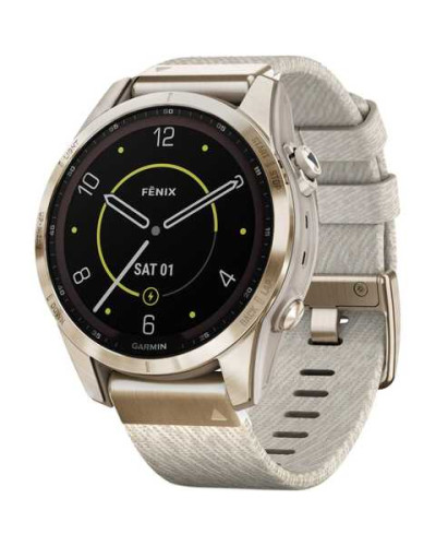 Смарт-годинник Garmin Fenix 7S Sapphire Solar Cream G. Titanium w. Cream H. Nylon Band (010-02539-39)