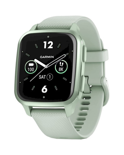 Смарт-годинник Garmin Venu Sq 2 Metallic Mint Aluminum Bezel with Cool Mint Case and Silicone Band (010-02701-02/12)