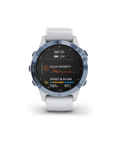 Смарт-годинник Garmin Fenix 6 Pro Solar Edition Mineral Blue with Whitestone Band (010-02410-19/18)