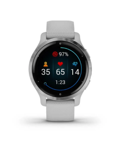 Смарт-годинник Garmin Venu 2S Silver Stainless Steel Bezel with Mist Gray Case and Silicone Band (010-02429-12/)