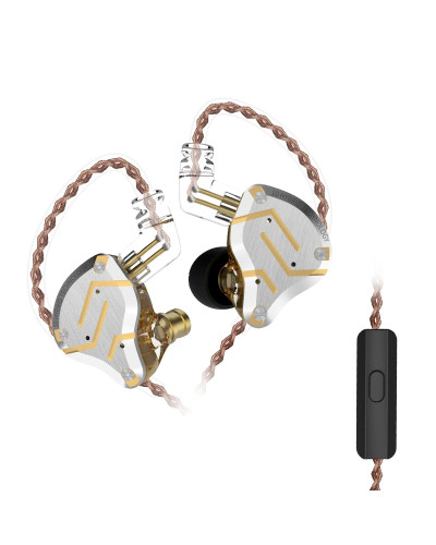 Навушники KZ ZS10 Pro з мікрофоном glare gold