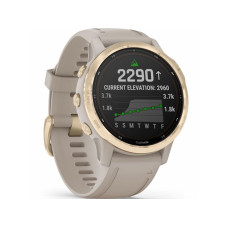 Смарт-годинник Garmin Fenix 6S Pro Solar Edition Light gold with light sand band (010-02409-11/10)