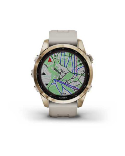 Смарт-годинник Garmin Fenix 7S Sapphire Solar C. Gold Titanium w. Light Sand Band (010-02539-20/21)
