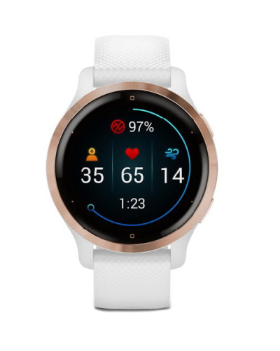 Смарт-годинник Garmin Venu 2S Rose Gold Bezel with White Case and Silicone Band (010-02429-13)