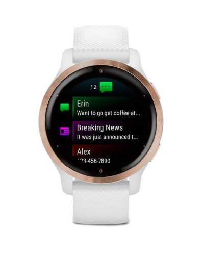 Смарт-годинник Garmin Venu 2S Rose Gold Bezel with White Case and Silicone Band (010-02429-13)