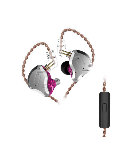 Навушники KZ ZS10 Pro з мікрофоном purple