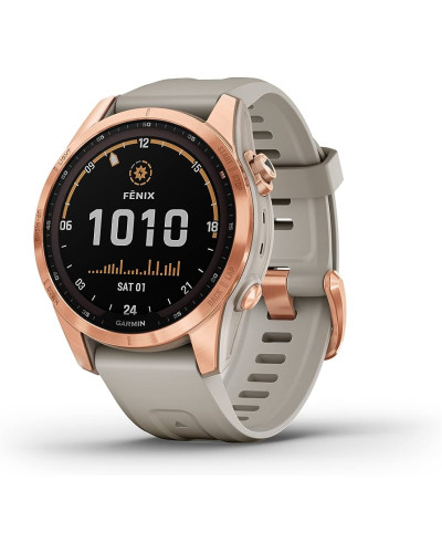 Смарт-годинник Garmin Fenix 7S Solar Rose Gold with Light Sand Band (010-02539-10/11)