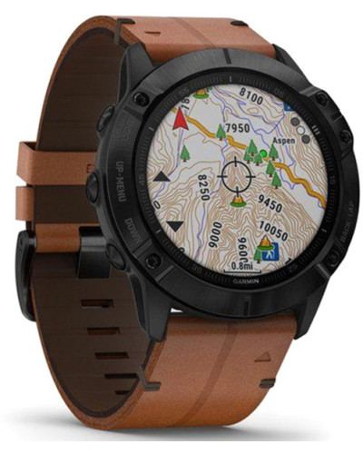 Спортивний годинник Garmin Fenix 6X Pro Sapphire Black DLC with Chestnut Leather Band (010-02157-14)