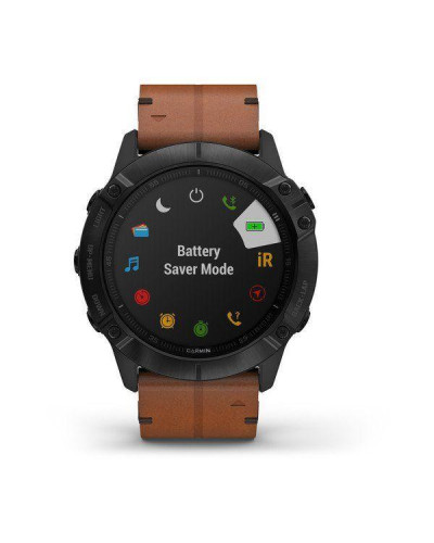 Спортивний годинник Garmin Fenix 6X Pro Sapphire Black DLC with Chestnut Leather Band (010-02157-14)