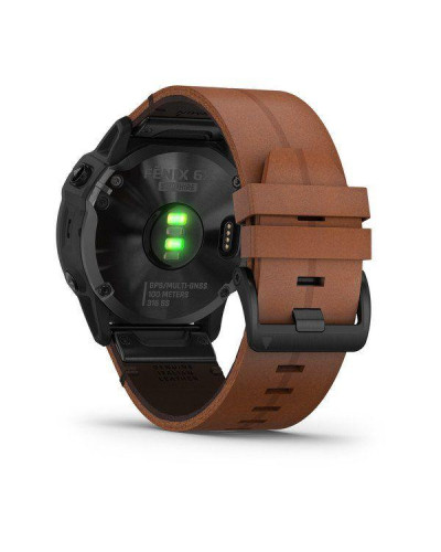 Спортивний годинник Garmin Fenix 6X Pro Sapphire Black DLC with Chestnut Leather Band (010-02157-14)