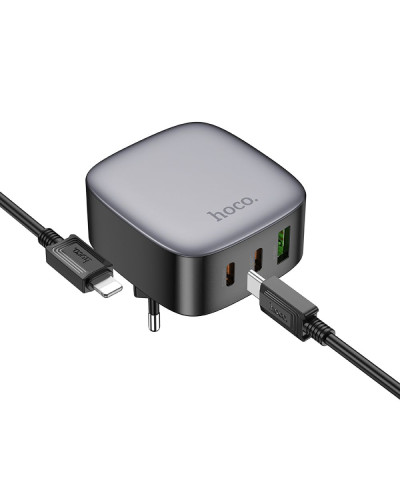 Сетевое Зарядное Устройство Hoco CS33A 1USB/2USB-C PD/QC 30W+Type-C to Lightning