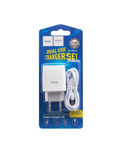 Сетевое Зарядное Устройство Hoco C73A 2USB Micro 2.4A