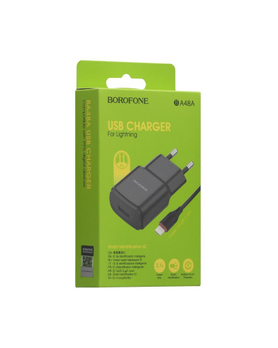 Сетевое Зарядное Устройство Borofone BA48A Lightning 2,1A