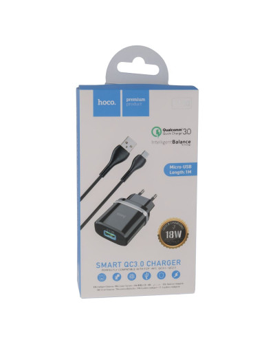 Сетевое Зарядное Устройство Hoco C12Q QC 3.0 18W Micro