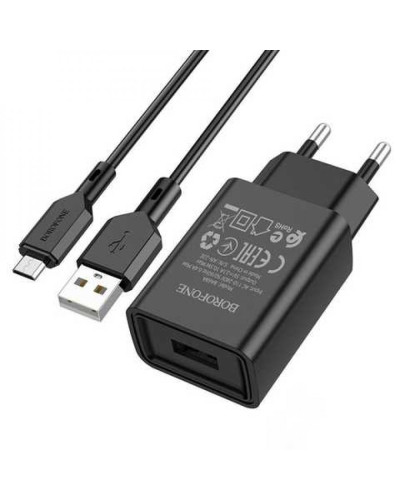 Сетевое Зарядное Устройство Borofone BA68A Micro 1USB 2.1A