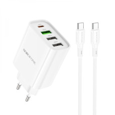 Сетевое Зарядное Устройство Borofone BA79A Clever PD20W/QC (1C3A) Type C to Type C