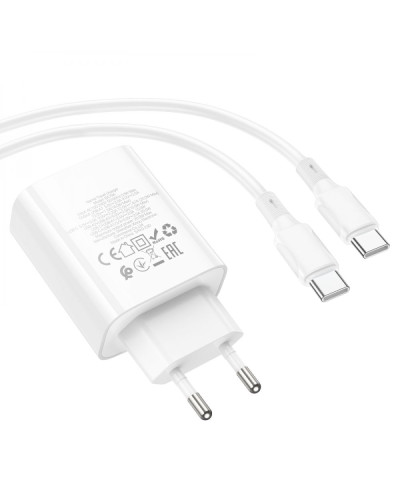 Сетевое Зарядное Устройство Borofone BA79A Clever PD20W/QC (1C3A) Type C to Type C