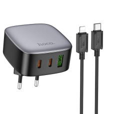 Сетевое Зарядное Устройство Hoco CS33A 1USB/2USB-C PD/QC 30W+Type-C to Lightning