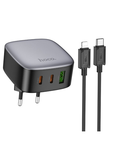 Сетевое Зарядное Устройство Hoco CS33A 1USB/2USB-C PD/QC 30W+Type-C to Lightning