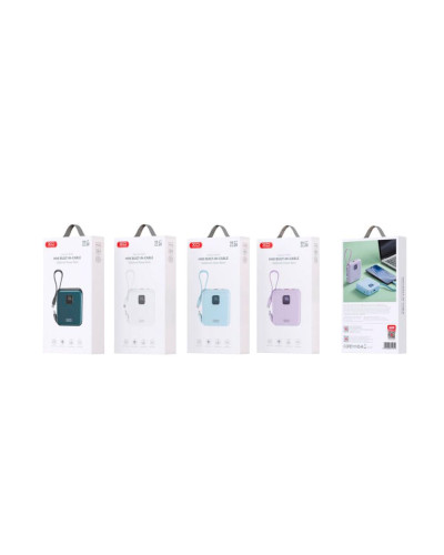 Power Bank XO PR235 22.5W with built-in iP and TYPE-C cable 10000 mAh
