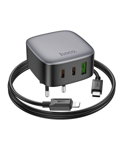 Сетевое Зарядное Устройство Hoco CS33A 1USB/2USB-C PD/QC 30W+Type-C to Lightning