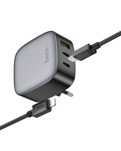 Сетевое Зарядное Устройство Hoco CS33A 1USB/2USB-C PD/QC 30W+Type-C to Lightning