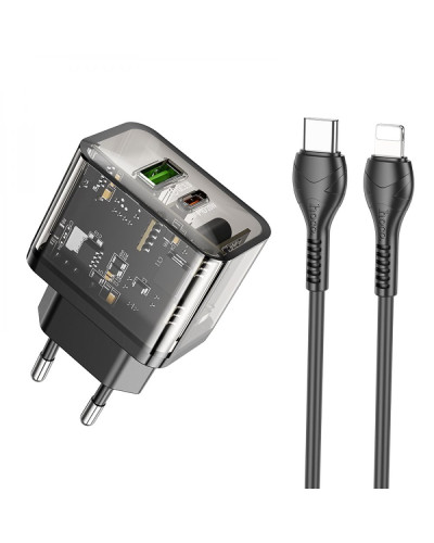Сетевое Зарядное Устройство Hoco N34 Dazzling PD20W+QC3.0 Type-C to Lightning
