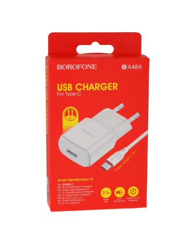 Сетевое Зарядное Устройство Borofone BA48A Type-C 2.1A
