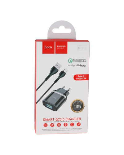 Сетевое Зарядное Устройство Hoco C12Q QC3.0 18W Type-C