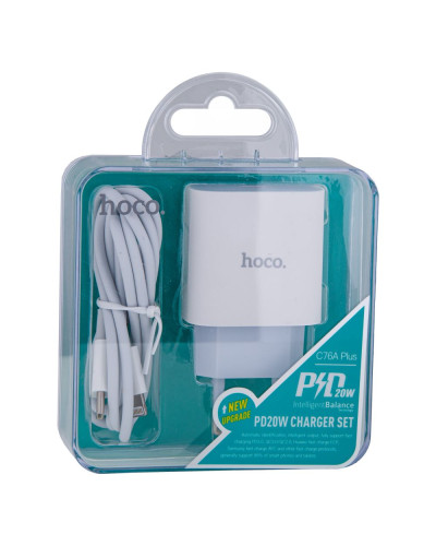 Сетевое Зарядное Устройство Hoco C76A Plus PD 20W Type-C to Lightning 3A