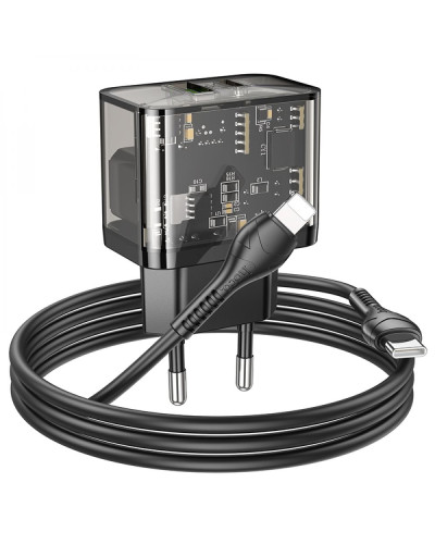 Сетевое Зарядное Устройство Hoco N34 Dazzling PD20W+QC3.0 Type-C to Lightning