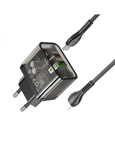 Сетевое Зарядное Устройство Hoco N34 Dazzling PD20W+QC3.0 Type-C to Lightning