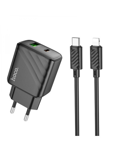 Сетевое Зарядное Устройство Hoco CS23A 1USB/1USB-C PD/QC 30W+Type-C to Lightning