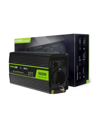 Перетворювач (інвертор) DC-AC Green Cell INV16 12V/230V 500/1000W