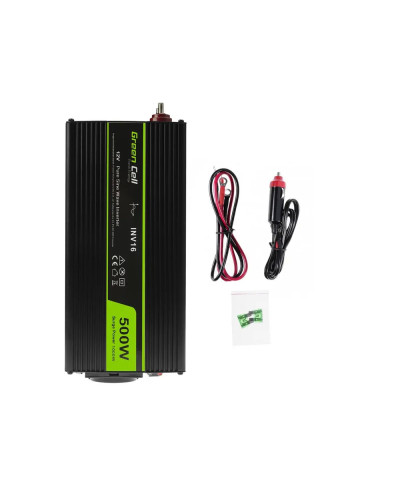 Перетворювач (інвертор) DC-AC Green Cell INV16 12V/230V 500/1000W