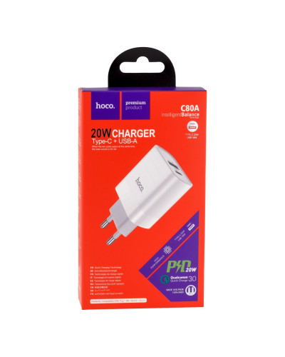 Сетевое Зарядное Устройство Hoco C80A PD20W + QC 3.0